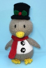 KNITTING PATTERN - Snowman Robin Chocolate orange cover / 15 cms Christmas toy