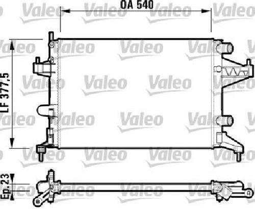 VALEO 732825 Radiatore motore Alette di raffreddamento montate meccanicamente, Alluminio, senza regolatore refrigerante - Immagine 4