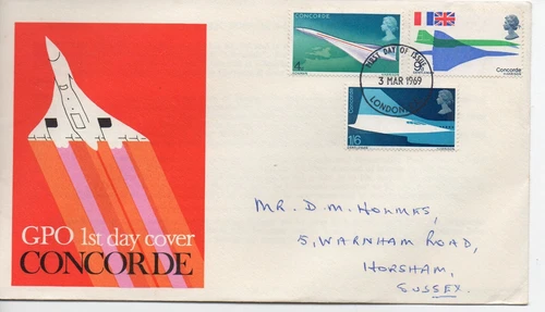 GB - First Day Cover - (TC05)  1969 Concorde  -  Pmk  London EC