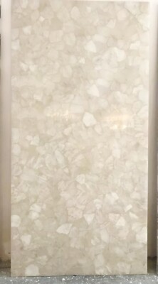 48''x24'' White Quartz Agate Stone Office Desk, Agate Kitchen Counterstop Slab Art
