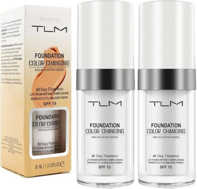 2 x TLM Daily Flawness Long-Lasting, Colour Changing Base Face Foundation 30 ml