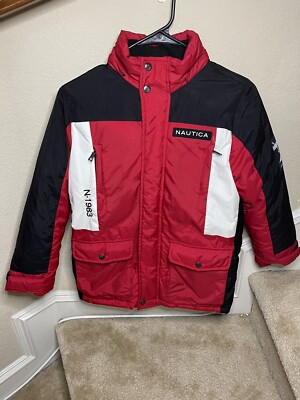 【NAUTICA 】スノーボードジャケット大きいアメリカン 【М】冬の屋外防寒 N 1983 Kids Nautica Red Padded Vintage Jacket | eBay