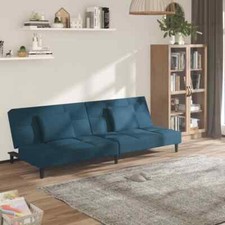 Schlafsofa 2-Sitzer mit 2 Kissen SamtCouch mit Bettfunktion Bettsofa neu