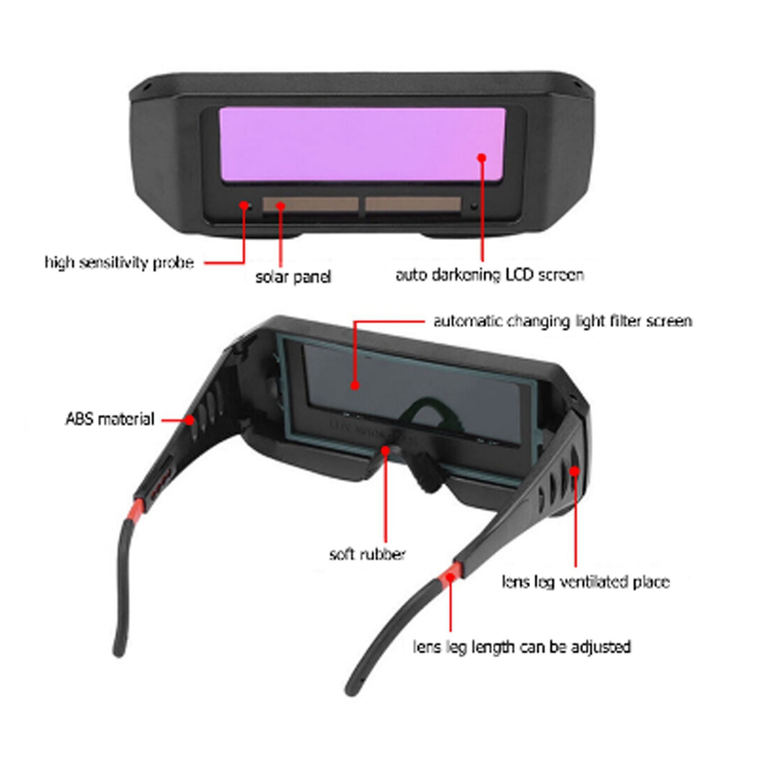 Welding Glasses Auto Darkening  Goggles Mask Safety Automatic Dimming Welder Arc