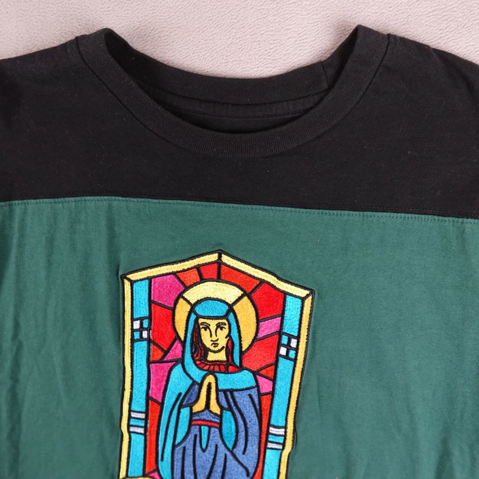 ALIFE Shirt Mens M Green Short Sleeve Stained Glass 158 Streetwear Jersey - Image 2 of 4