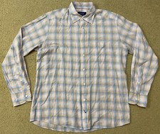 ETON Contemporary Dress Shirt 42 16.5 Plaid Check Pastel Lightweight Twill EUC