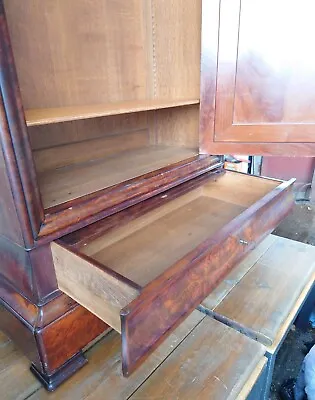 Buy Antique Mahogany Armoire Single Mirrored Door Hall Coat Cupboard Drawers & Shelf