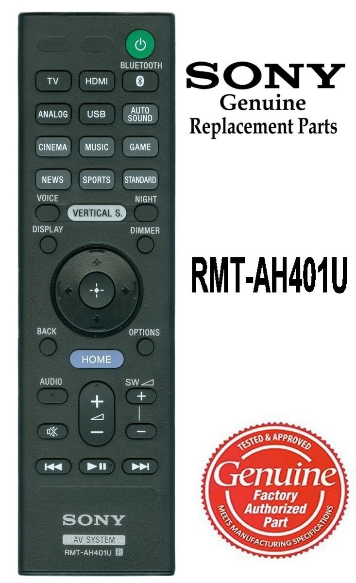 Rmt Htx9000f New Genuine OEM Sony RMT-AH401U Soundbar Remote