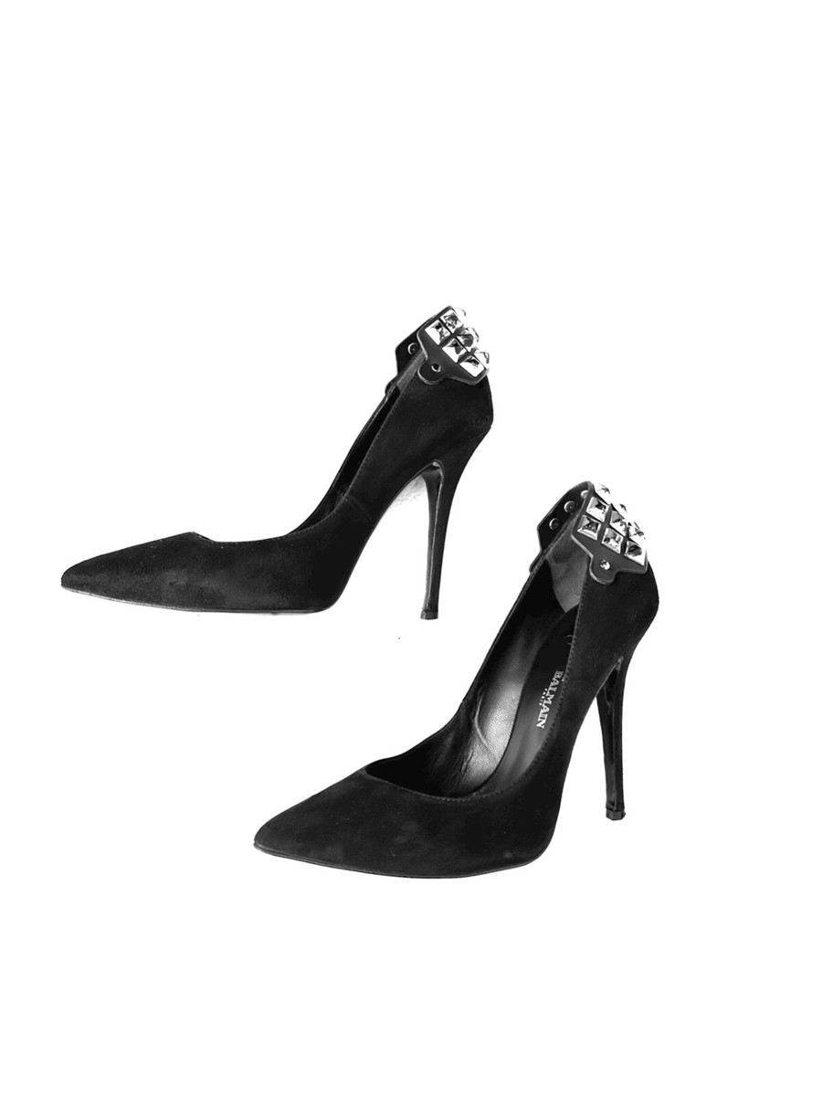 Giuseppe Zanotti for Balmain Black Suede Stiletto Pumps Size 39
