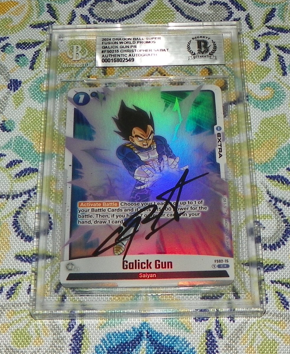 Chris Sabat Vegeta Dragon Ball Fusion World Signed Card Auto BAS