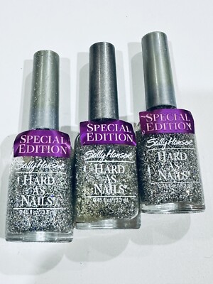 bottles Sally Hansen Hard As Nails - Hologem 4004-01 Lot Of 3