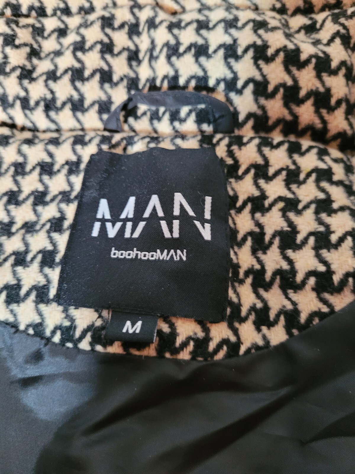 Boohoo Man Men's Puffer Jacket Size Medium Tan Brown Black image 5