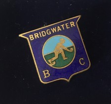 Vintage Miller Enamel Bowls Bowling Club Association Badge Pin Bridgwater B.C
