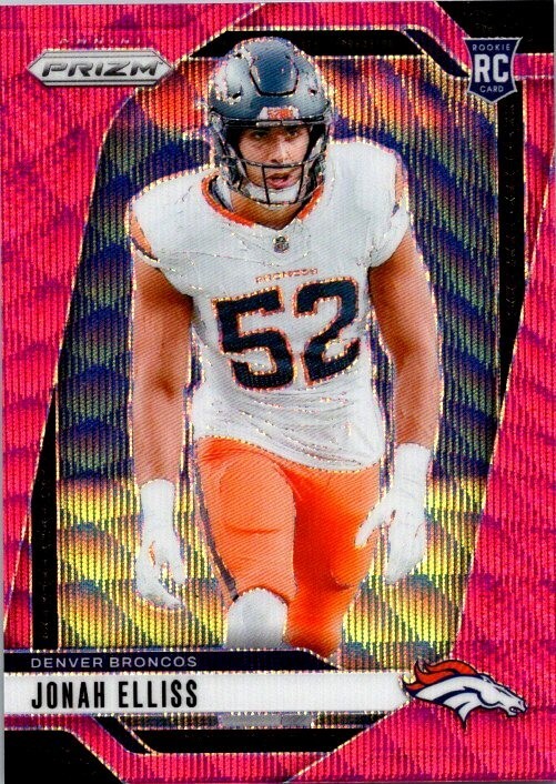 Jonah Elliss 2024 Prizm Pink Wave Rookie Card #356 - Broncos