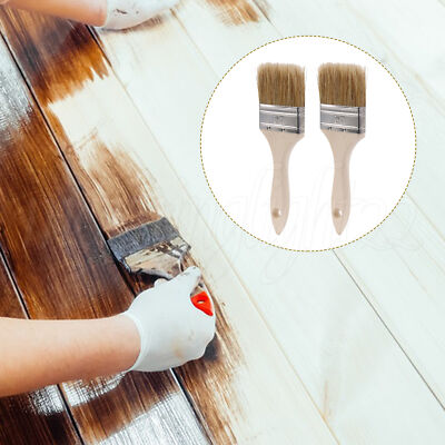 Stain Varnish Brush with Thin Wooden Handle for DIY Graffiti 2 1/2 Inch Set of 2