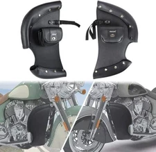 Black Soft Lowers Chaps Engine Guard Cover Leg Warmer For Indian Chief 2014-2023