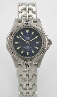 Sierra Club Mens Watch Stainless Silver Steel Date Water Re 30m Batt Blue Quartz
