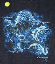 DINO BONES GLOW-Dinosaur Skeletons Jurassic Cretaceous T-Rex 2-side T Shirt M-XL