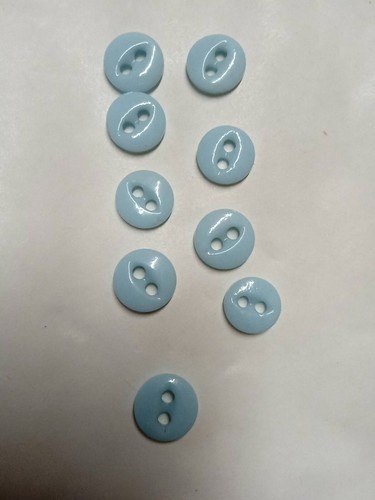 Lot De 6 Boutons Anciens Bleus épais Vintage - Diamètre 2,2 Cm, Référence 5416, Occasion