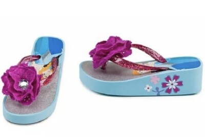 NWT Disney Store Girls Frozen Elsa Anna Platform Flip Flop Sandals