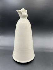 STUDIO ART POTTERY PORCELAIN CRACKLE VASE WITH ROSE SIGNED S SCHUCHARDT 9 INCH