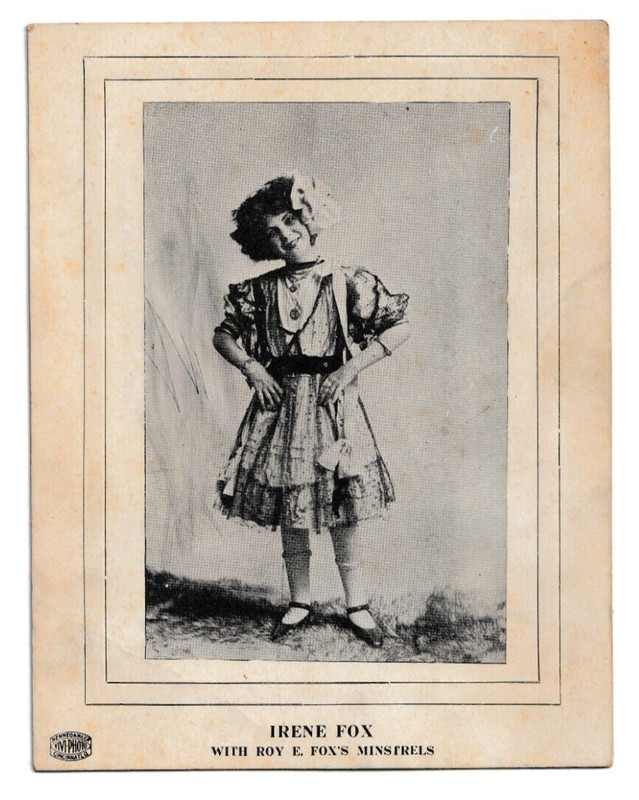 IRENE FOX with ROY E. FOX'S MINSTRELS Vintage VIVI-PHOTO Cincinnati *