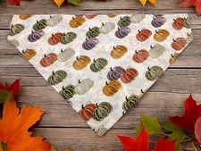 Thanksgiving Fall Dog Bandana OVER COLLAR Dog Scarf Slide on Bandanas Pumpkins