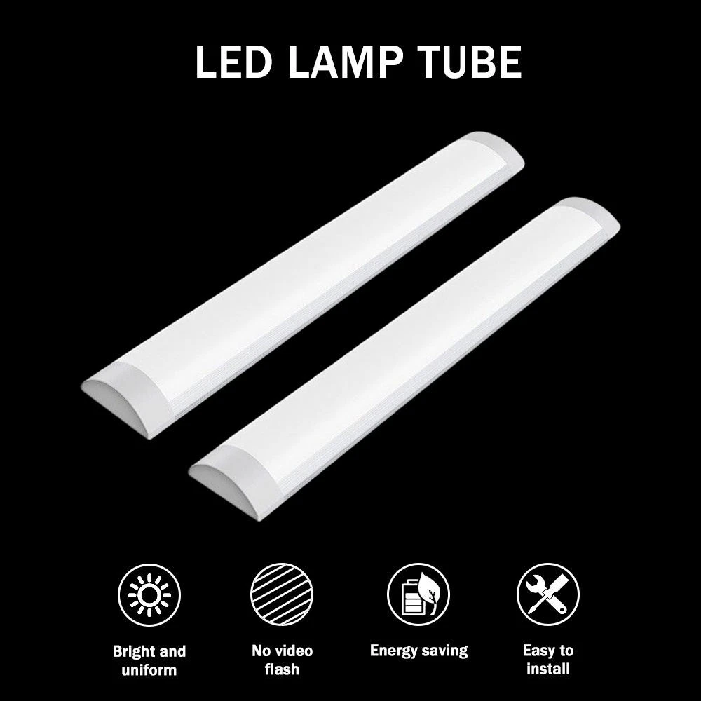 2 4Pack LED Strip Batten Low Profile Ceiling Tube Light 30W 6500K 90cm 3FT BATON