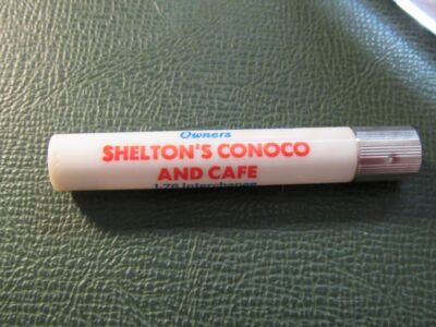 Advertising Toothpick Holder - Shelton's Conoco oil gas Cafe Sedgwick Colorado