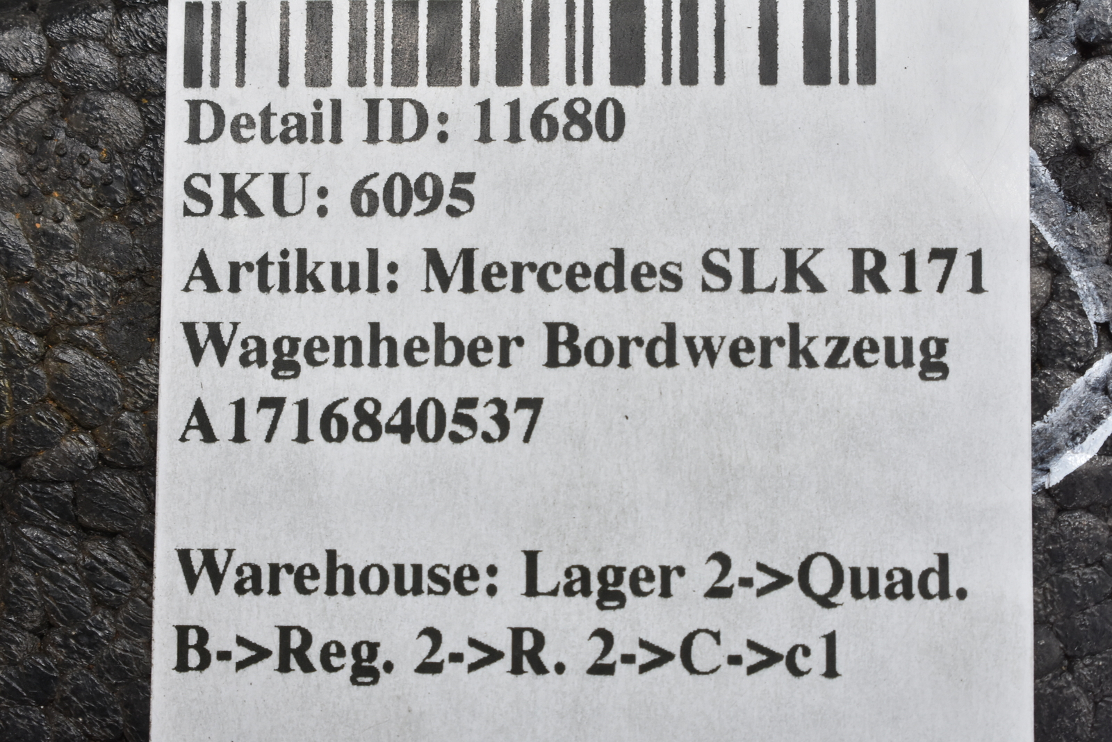 Mercedes SLK R171 Wagenheber Bordwerkzeug A1716840537 | eBay 