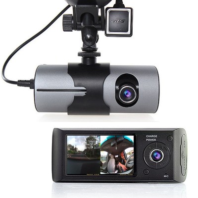 2.7'' TFT LCD HD Dash-Cam DualCam Car DVR w/ GPS Tracker + Google Maps + G-Sensor