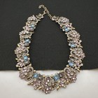 Vintage Eye Candy LA Sloane Crystal Flower Collar Statement Necklace Gold Tone — photo 1