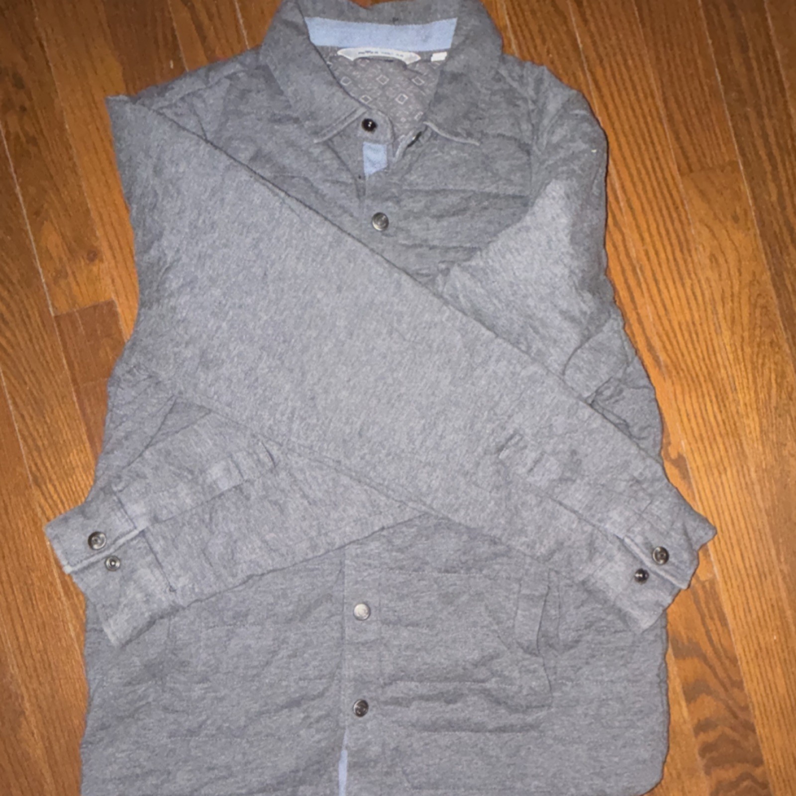 Peter Millar Shirt Jacket Gray Button Quilted Geo… - image 4