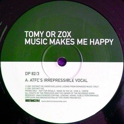 Tomy Or Zox - Music Makes Me Happy (Limited Remix) - UK Promo 12'' Vinyl - 200...