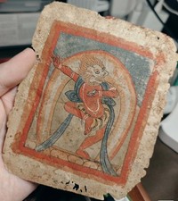 Antico Tsaklis buddista Tibet 1400 Thangka Simhavaktra Dakini Vajrayogini