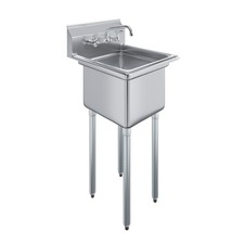 Stainless Steel One Compartment Sink with Faucet