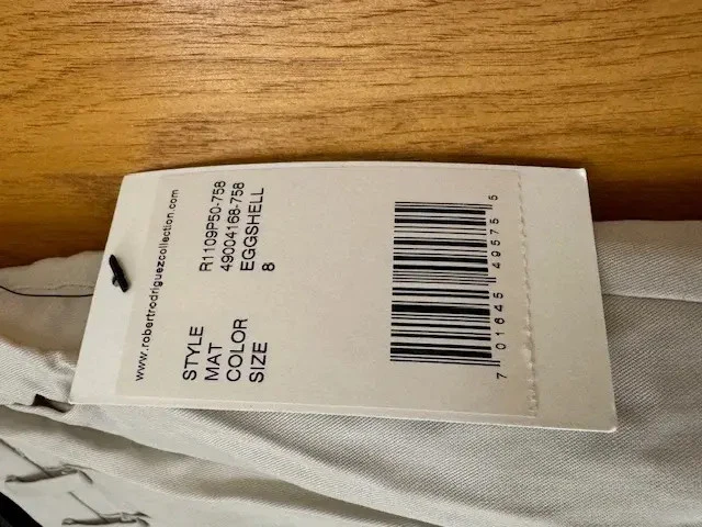 Pantalones Robert Rodriguez Eggshell Talla 8 Calce Ajustado 100% Lyocell Para Mujer Nuevos con Etiquetas Defecto Foto 4 de 4