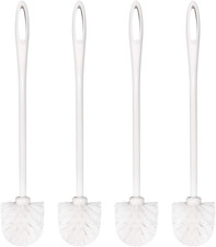 Toilet Brush White Soft Bristle Long Handle Toilet Brush and Holder Eco Plastic