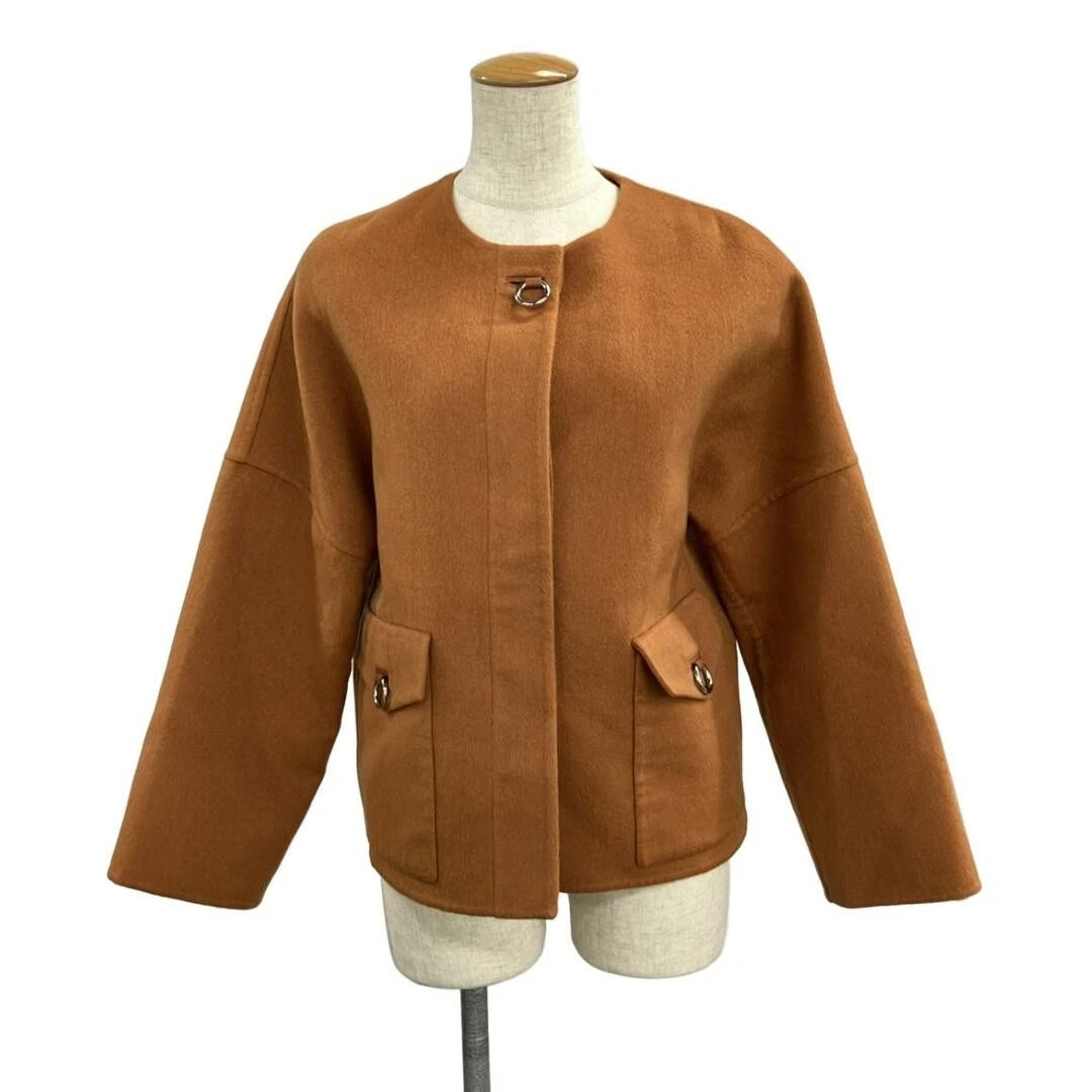 HERMÈS Hermes Cappotto Corto Cashmere 3E0109Dz Donna Taglia 34 Xs