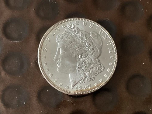 🪻 RIM TONED 1887-P MORGAN SILVER DOLLAR COIN 🪻