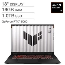ASUS TUF 18" Gaming Laptop - AMD Ryzen 7 260 - GeForce RTX 5060, FHD+ 144Hz/3ms