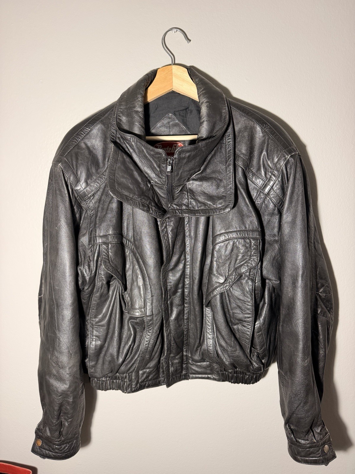 VTG 90s Route 66 Warner Bros Bugs Bunny Leather Jacket Size M Black Looney Tunes