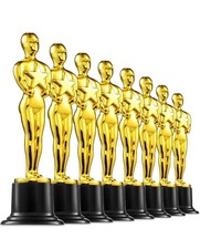 Gold Trophy Award Mini Trophies Bulk - Pack of 12 6 Inch Tall Plastic Golden S