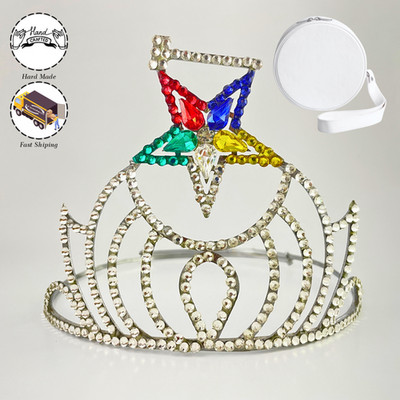Past Master Order Of Eastern Star Crown in Gold tone with Carry Case