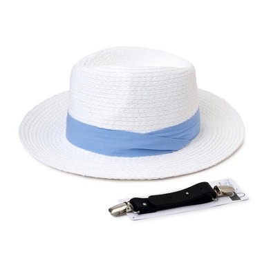 Women's Panama Hat with Clip Color White One Size New With Tag.