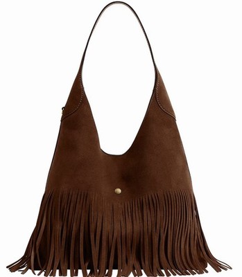 Brooklyn 39 Suede Fringe Hobo Tote Bag, NWT, and Dust Bag | eBay