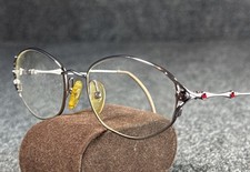 Christian Dior SD 3539 Silver Braun Oval Eyeglass 54-18-130 FRAMES ONLY Red Gem