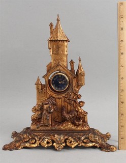 Antique Cast Iron Aesops Fables Le Renard Fox & Chicken Pocket Watch Holder
