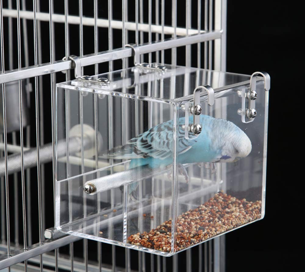Automatic Bird Feeder No Mess Bird Cage Pet Feeder Seed Food Container for Pa...