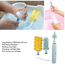 Electric Baby Bottle Brush Set 4 In 1 IP65 Electric Bottle Cleaner With Silicon☚